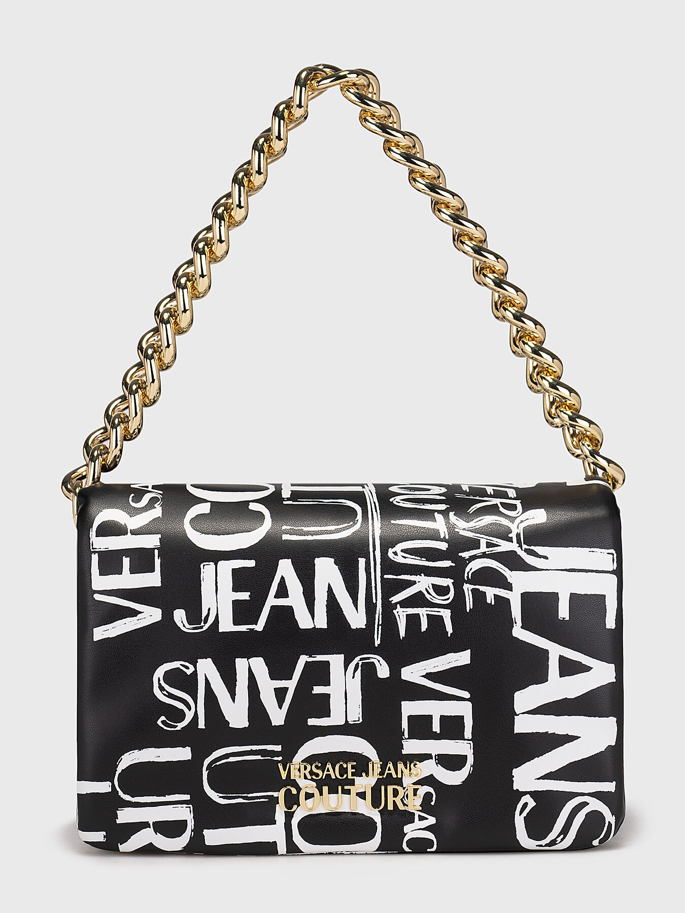 Black bag with logo motifs brand VERSACE JEANS COUTURE