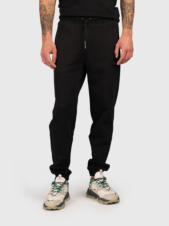 Black sports trousers with ties - 1