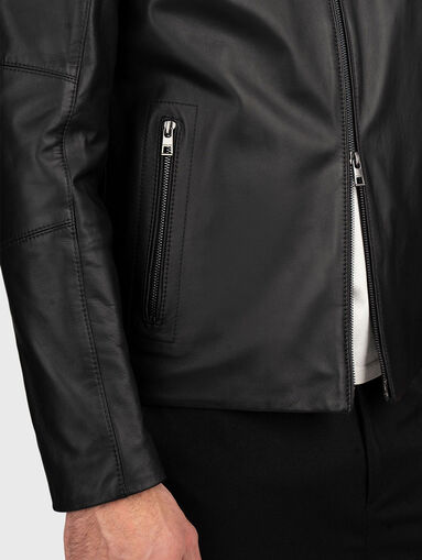 Leather with double zip - 4