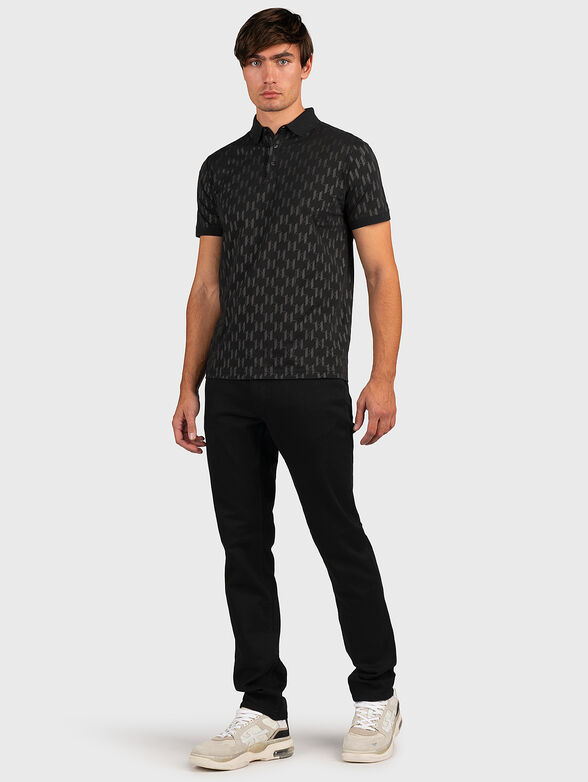 Cotton polo-shirt with monogram logo print - 2