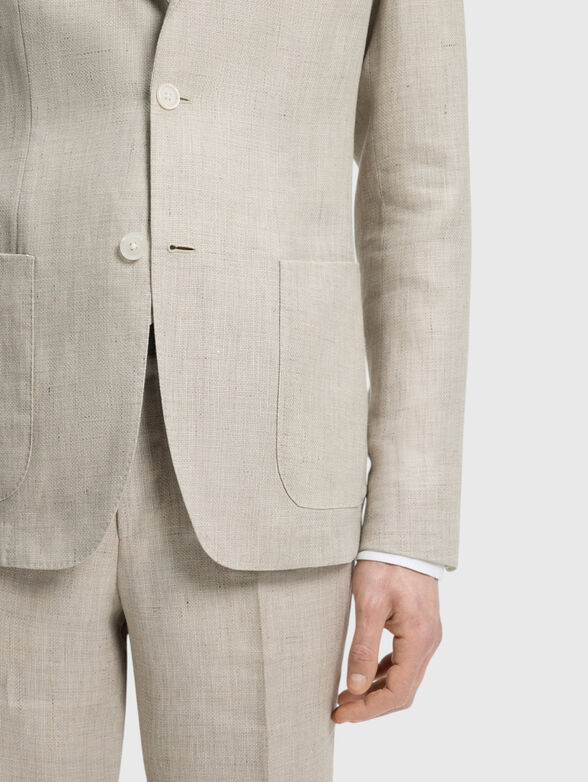 Slim-fit linen-blend blazer - 4