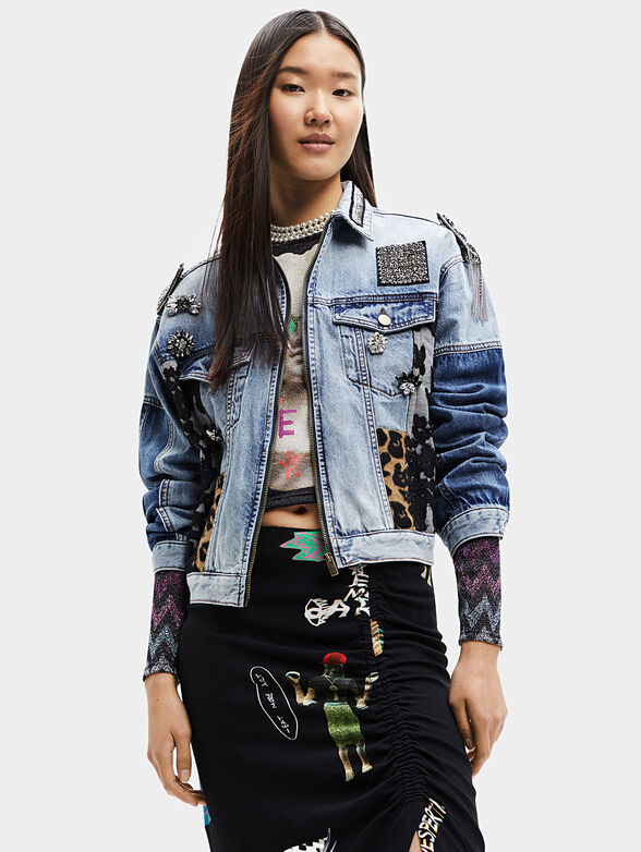 NUEVA YORK denim jacket with art accents - 1