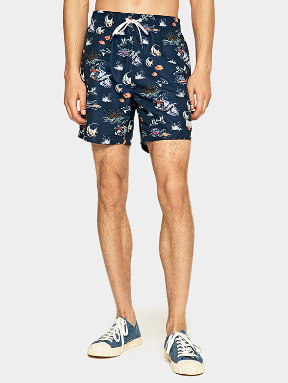 WARREN beach shorts with sea details - 2