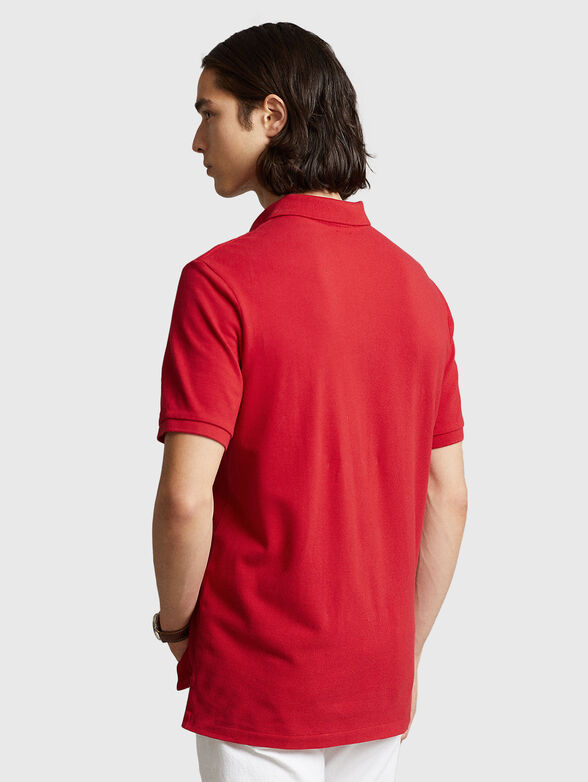 Red cotton polo shirt - 3