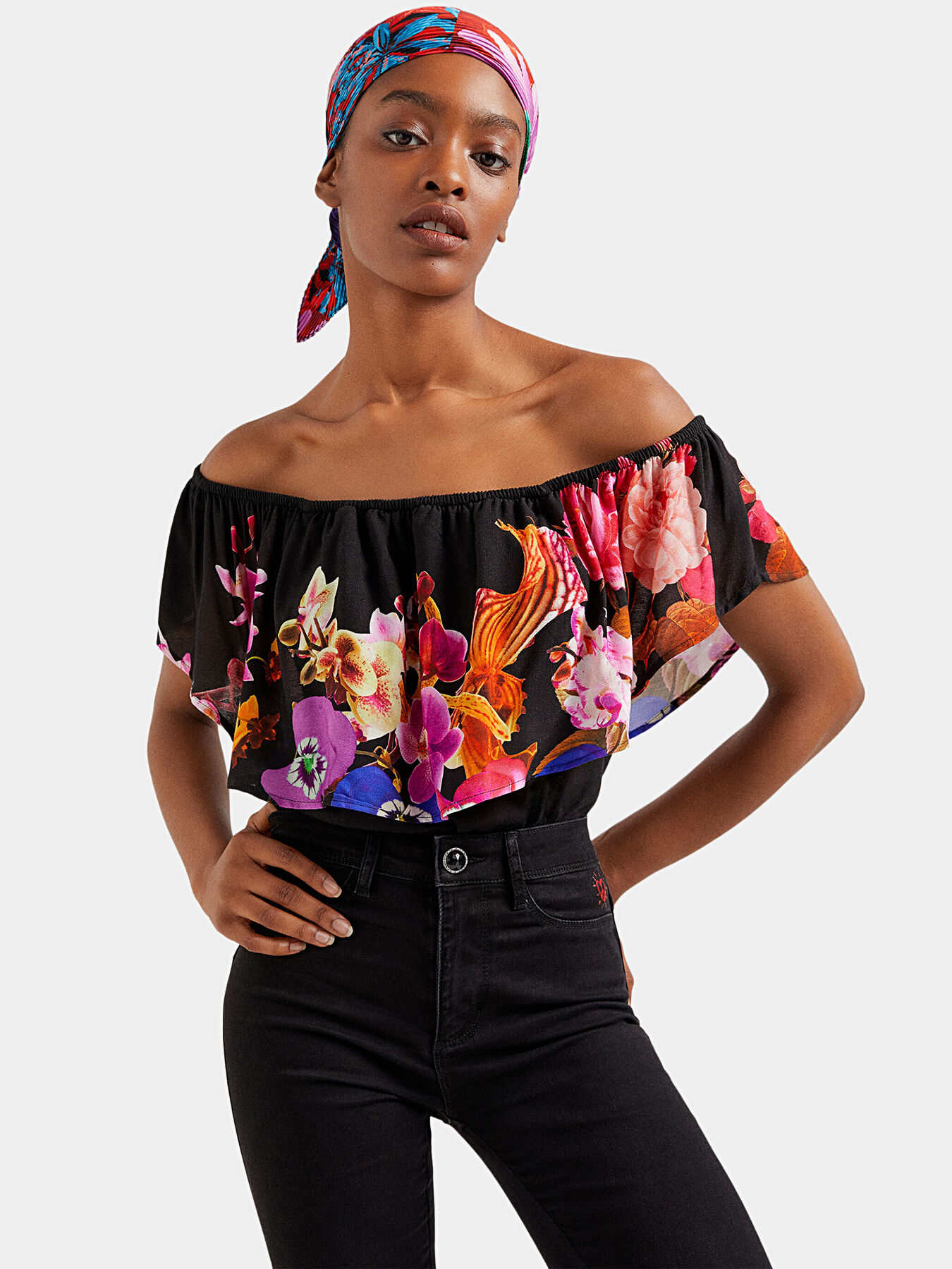 Bodysuit with floral print brand DESIGUAL