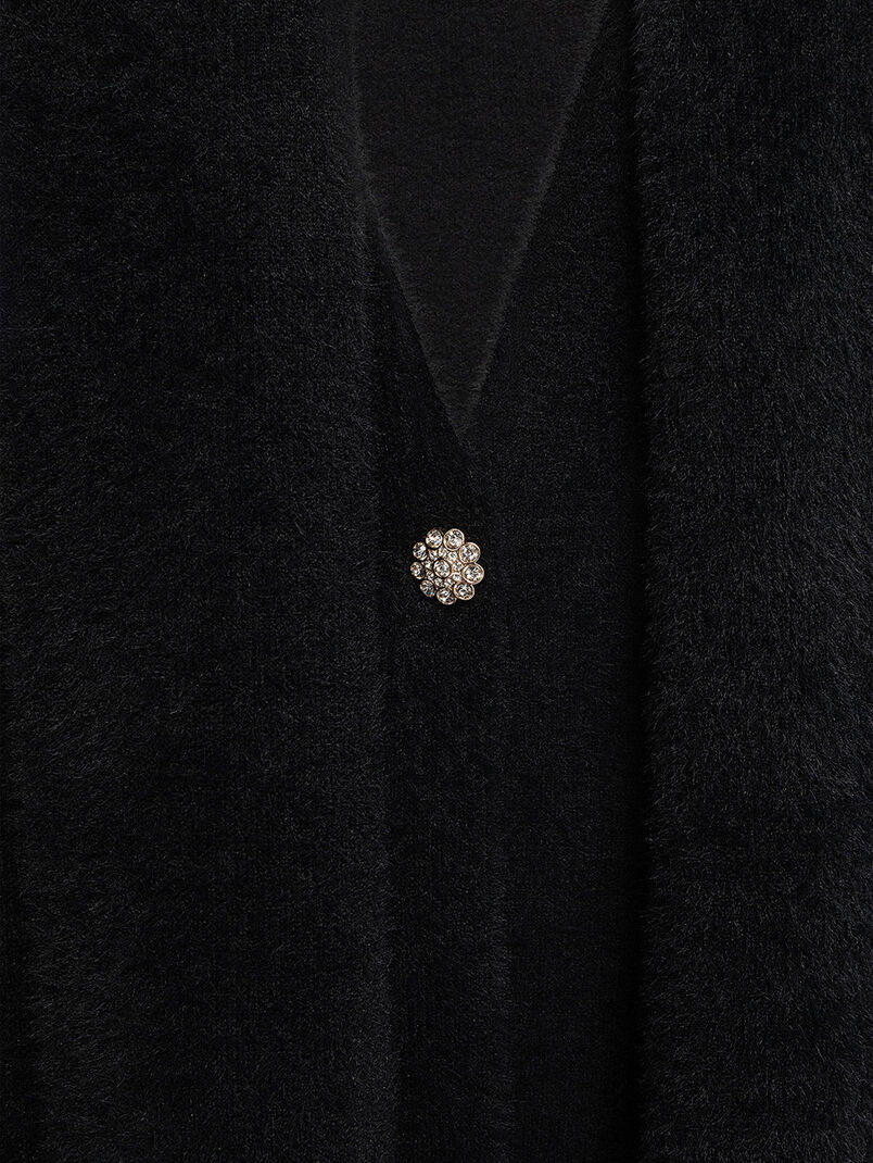 Soft texture cardigan with V-neck - 3