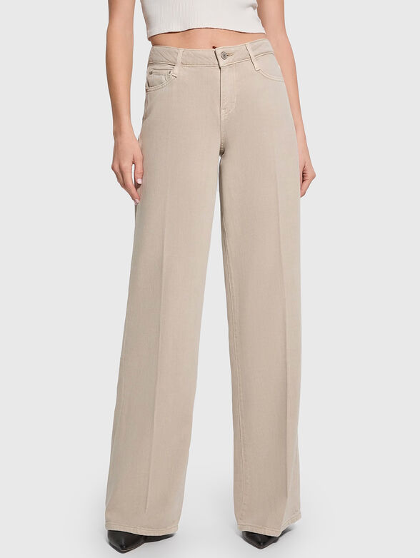 SEXY PALAZZO jeans in beige color - 1