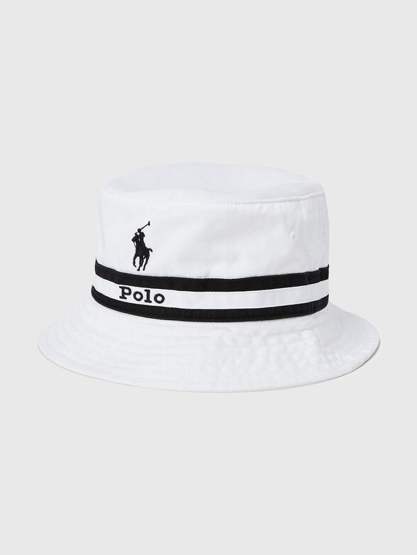 White bucket hat with contrast embroidery - 1