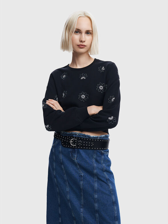 JOYA sweatshirt with floral accents - 1