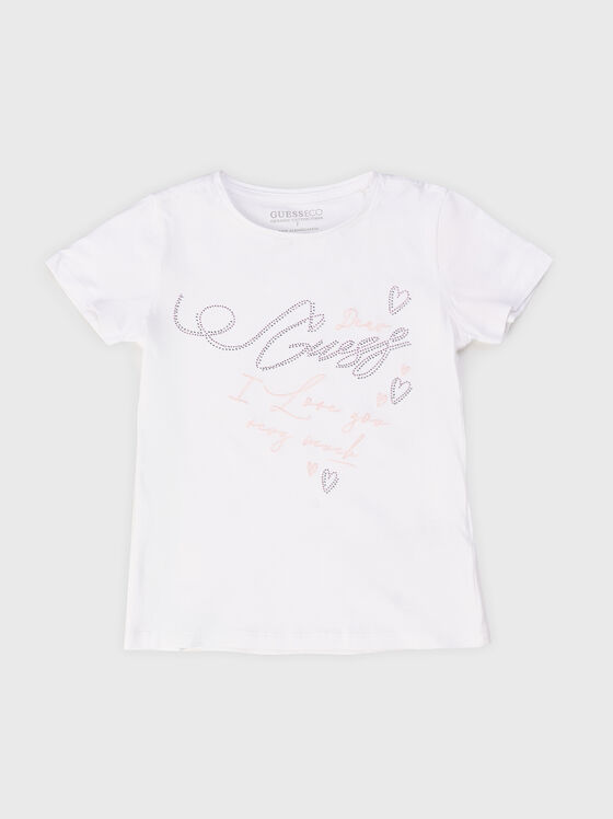 T-shirt with logo in light blue - 1