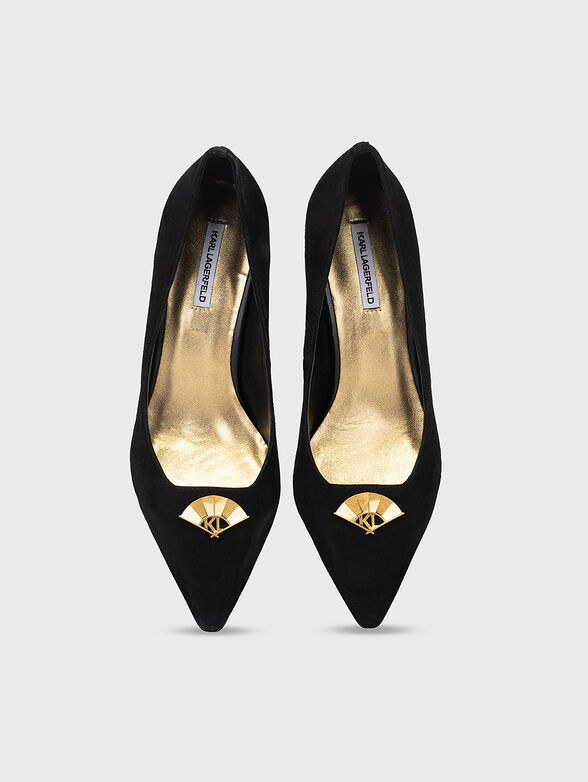 DEBUT leather shoes with gold logo accent - 6