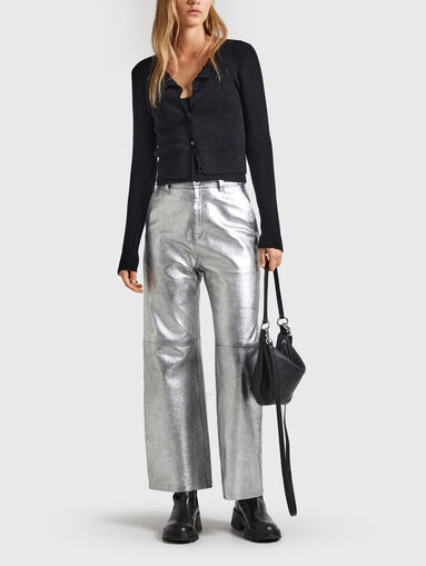 SASHA leather silver trousers - 5