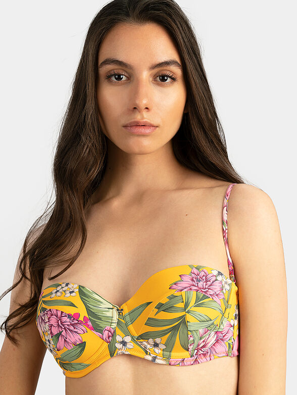 Bikini top with floral print - 2
