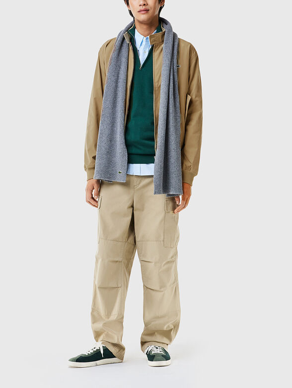 Beige jacket with logo detail - 2