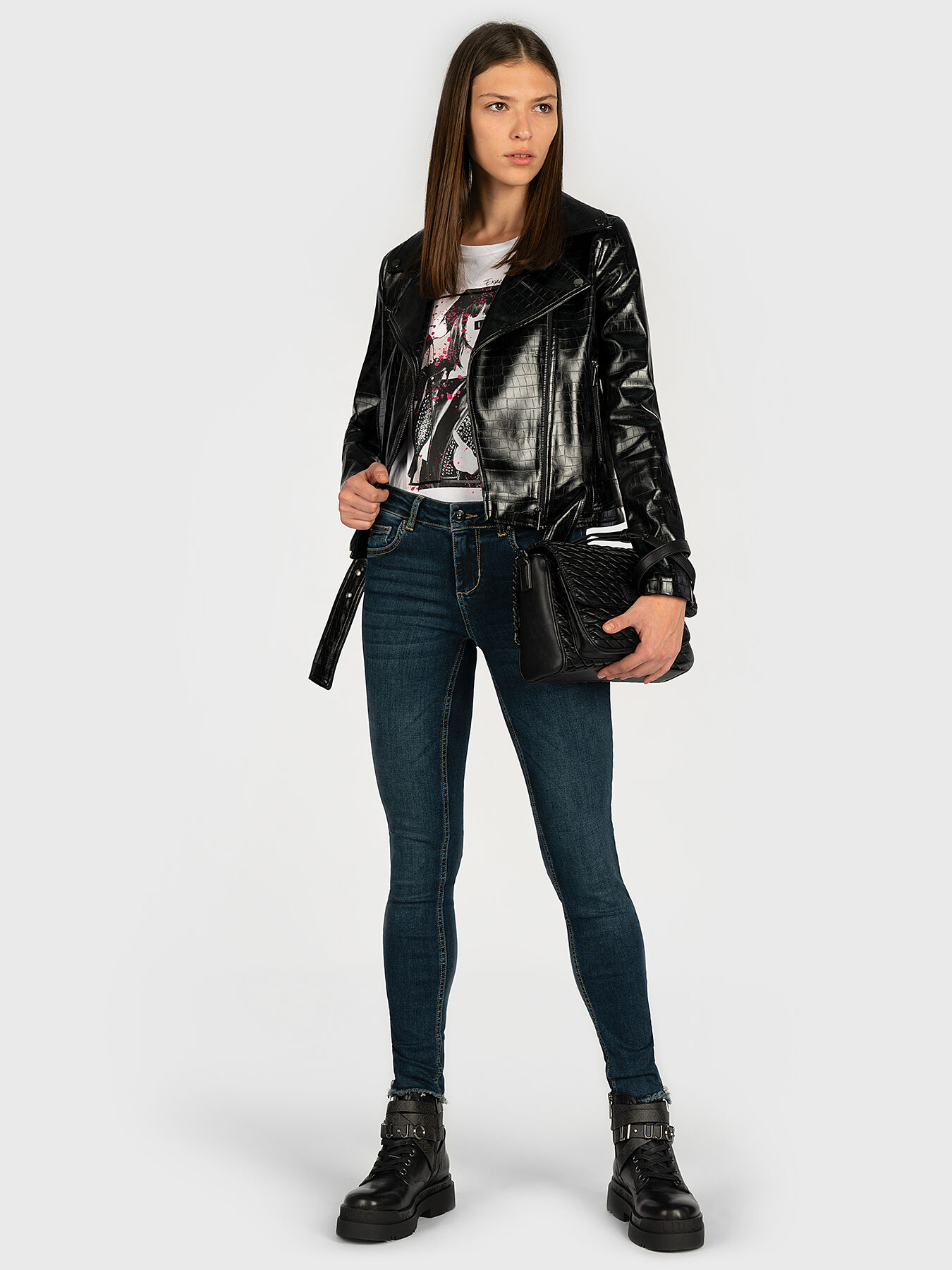 デニム・ジーパン LIU JO Woman Jeans Black UA5254D4811 88268 High-rise skinny jeans colour black denim | Liu Jo