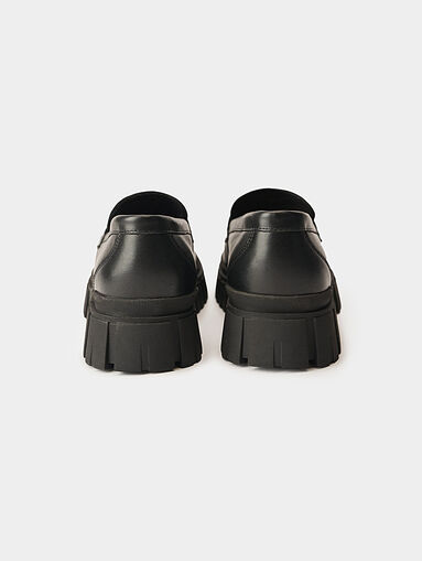 Black leather loafers - 3