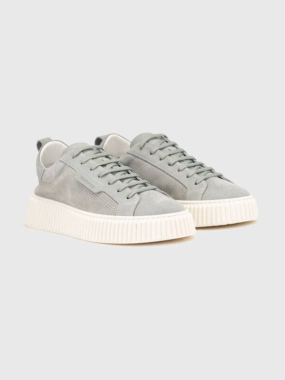 Suede sports shoes with logo - 2