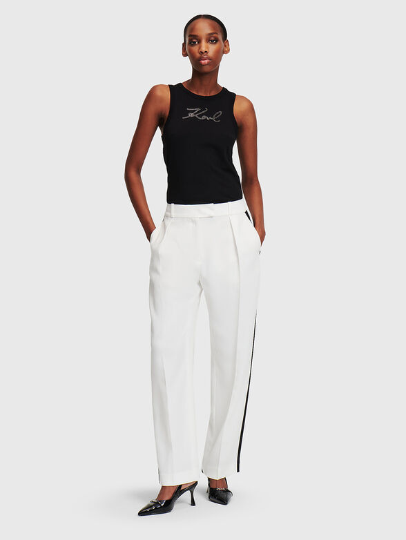 White trousers with contrast trims - 1
