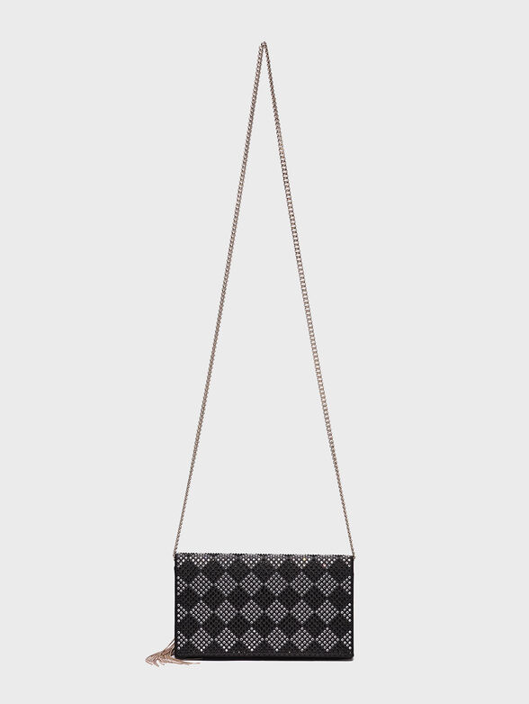Black clutch bag with crystal applications - 4