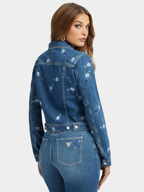 DORIA denim jacket with floral accent - 2