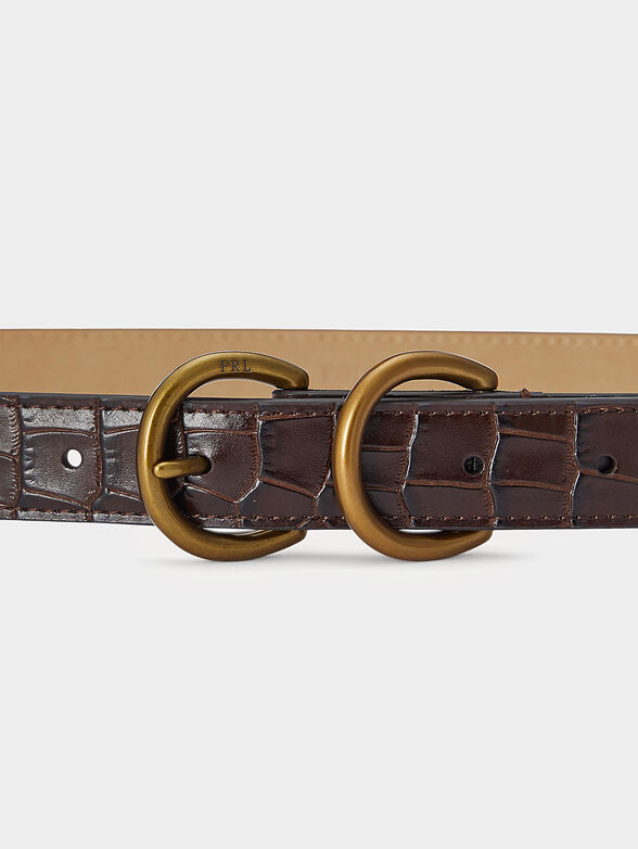 Leather belt with croc texture - 2