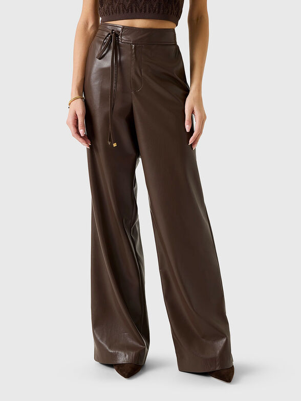 GLADYS faux leather wide leg trousers - 1