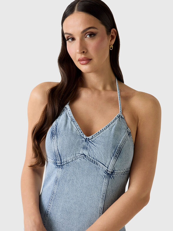 JAMELIA denim maxi dress with open back - 4
