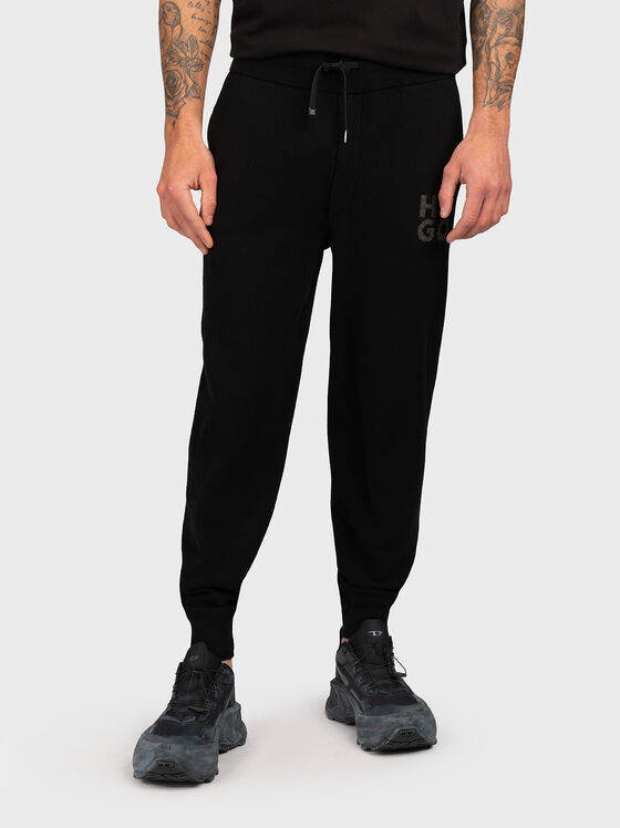 Спортен панталон от вълнен бленд с лого - 1