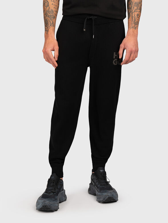 Wool blend sweatpants with logo - 1