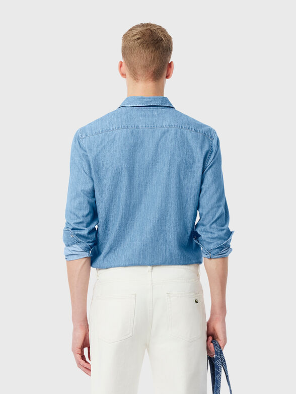 Denim shirt with long sleeves and logo - 3