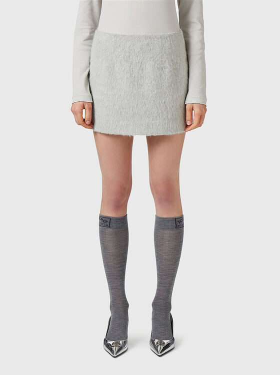 Light gray mini skirt - 1
