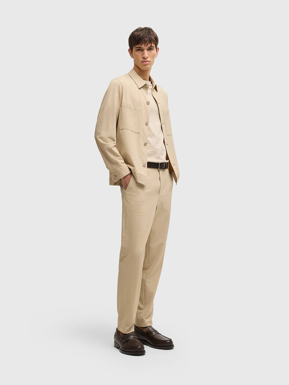Textured trousers in beige - 4