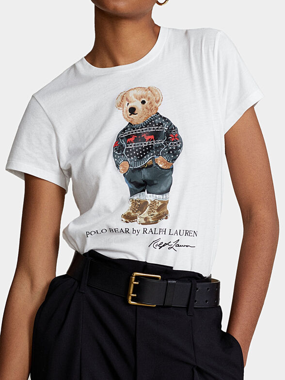 Cotton t-shirt with Polo Bear logo print - 3