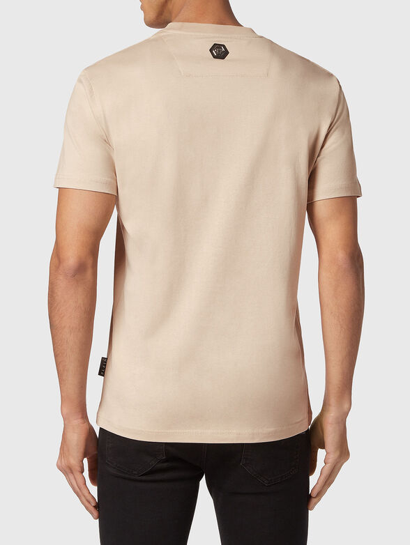 Logo accent T-shirt in beige - 3