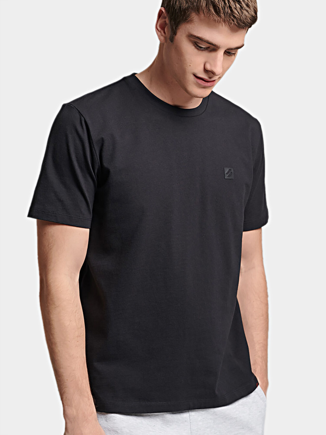 Superdry★アメカジ☆ロゴ☆コットン☆タンクトップ Black cotton T-shirt with logo detail brand SUPERDRY