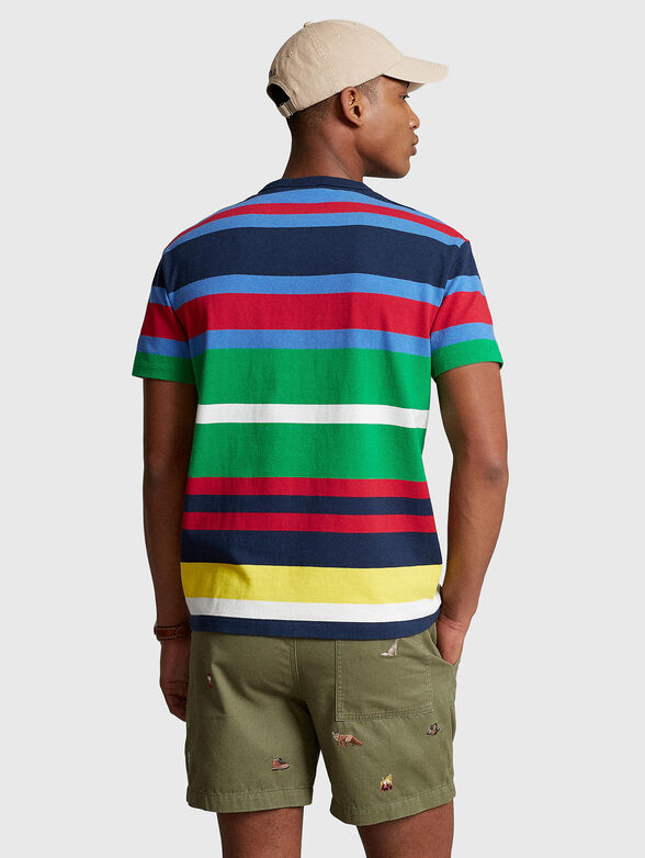 T-shirt with striped multicolour print - 3