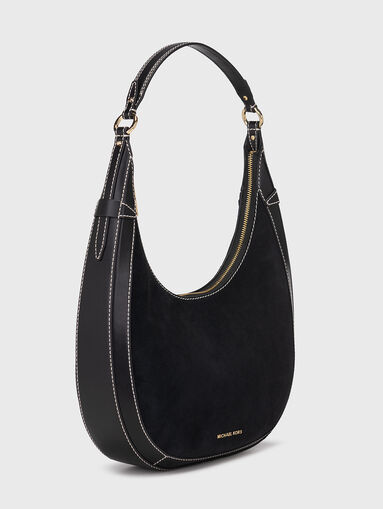 Leather and suede hobo bag - 3