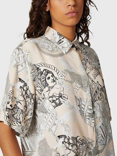 Viscose shirt with short sleeves and print - 5