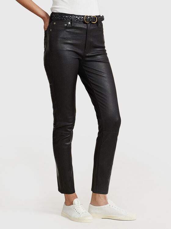 Black leather skinny pants - 1