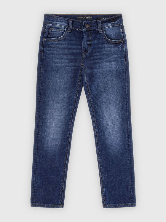 Navy blue slim jeans - 1