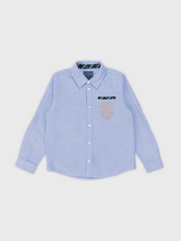 Shirt with embroidered logo accent  - 1
