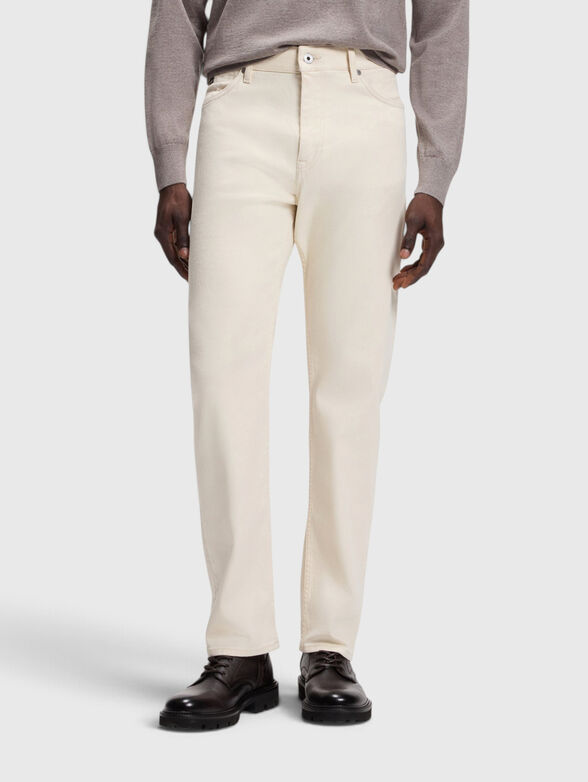 Straight fit jeans in ecru - 1