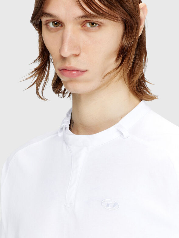 Cotton T-shirt with a biker collar - 4