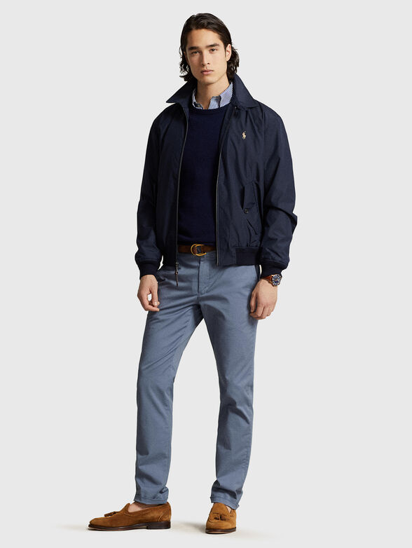 Blue chino trousers with logo detail - 4