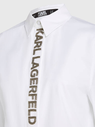 Cotton shirt with accent logo  - 4