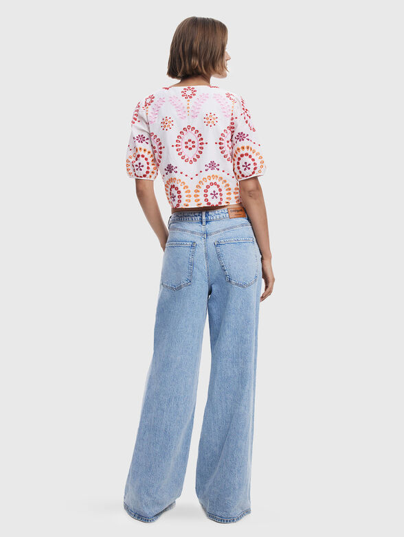 LAZOS blouse with short sleeves and embroidery - 3