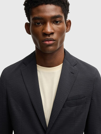 Textured blazer in black - 5