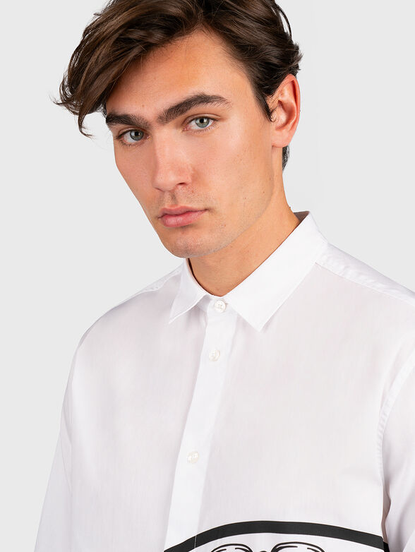 White shirt with logo print - 4