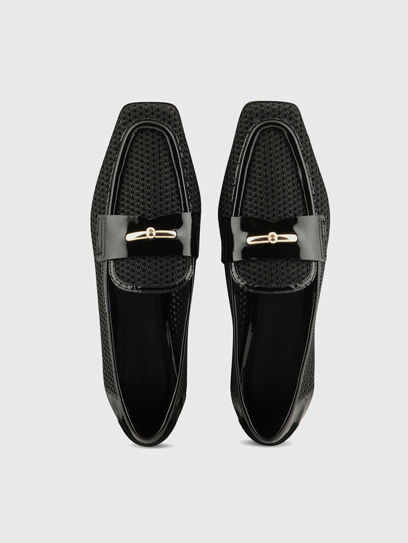 Black loafers with gold accent - 6