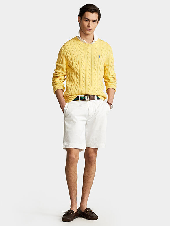 Cotton sweater in yellow color - 2